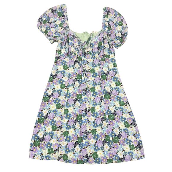 L.A. Hearts XS Floral Butterfly Puff Sleeve Dress - Picture 2 of 6